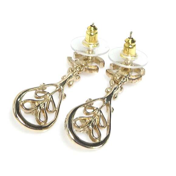 CHANEL Authentic White Logo Earrings - Picture 3 of 5